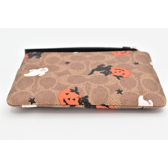 COACH Corner Zip Wristlet Signature Canvas Halloween Print Ghost Cat NEW LIMITED - Picture 10 of 16